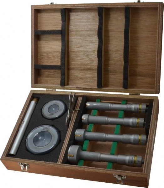 Mitutoyo 368-918 Mechanical Inside Micrometer Set: 0.8" Range, TiN Finish Image