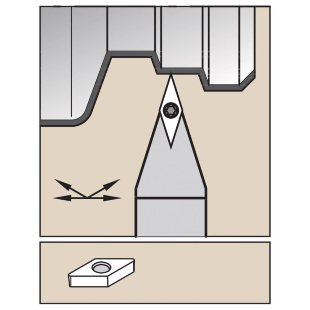 Widia Indexable Turning Toolholder SVVBN2020K16, 72.500 deg Lead