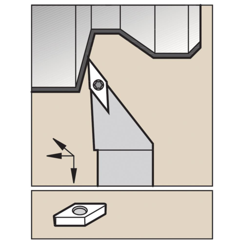 Widia Indexable Turning Toolholder SVJBR123, 93 ° Lead Angle, Screw