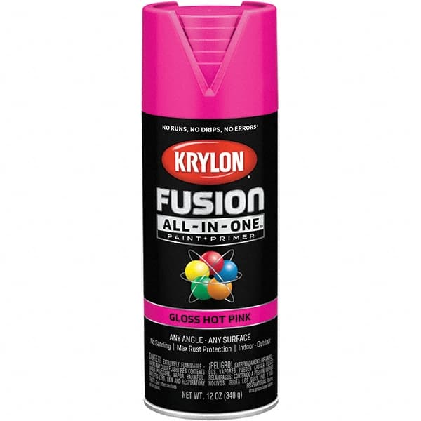 Krylon - Enamel Spray Paint: Pink, Gloss, 10 oz - 07281454 - MSC