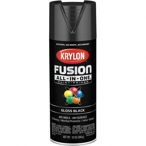 Krylon Fusion All-In-One Spray Paint, Gloss, Black, 12 oz.