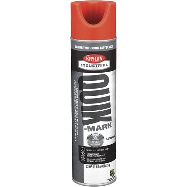 Krylon QTT370100 Striping & Marking Paints & Chalks; Product Type: Marking Paint ; Color Family: Red; Orange ; Composition: Solvent Based ; Color: Fluorescent Red ; Container Size: 22.00 oz ; Coverage: 864 