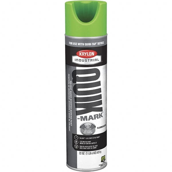 Krylon QT0361400 Striping & Marking Paints & Chalks; Product Type: Marking Paint ; Color Family: Green ; Composition: Solvent Based ; Color: Fluorescent Green ; Container Size: 22.00 oz ; Coverage: 864 