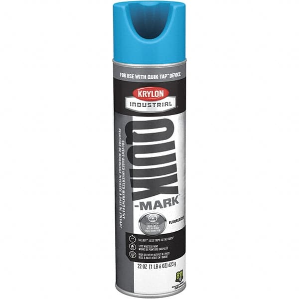 Krylon QT0372200 Striping & Marking Paints & Chalks; Product Type: Marking Paint ; Color Family: Blue ; Composition: Solvent Based ; Color: Fluorescent Blue ; Container Size: 22.00 oz ; Coverage: 864 
