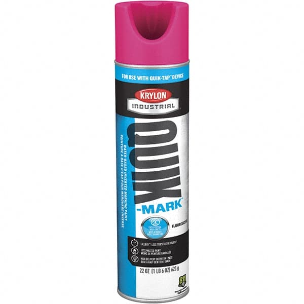 Krylon QT0361200 Striping & Marking Paints & Chalks; Product Type: Marking Paint ; Color Family: Pink ; Composition: Water Based ; Color: Fluorescent Pink ; Container Size: 22.00 oz ; Coverage: 864 
