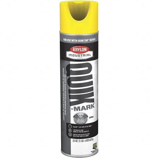Krylon QT0382300 Striping & Marking Paints & Chalks; Product Type: Marking Paint ; Color Family: Yellow ; Composition: Solvent Based ; Color: Yellow ; Container Size: 22.00 oz ; Coverage: 864 