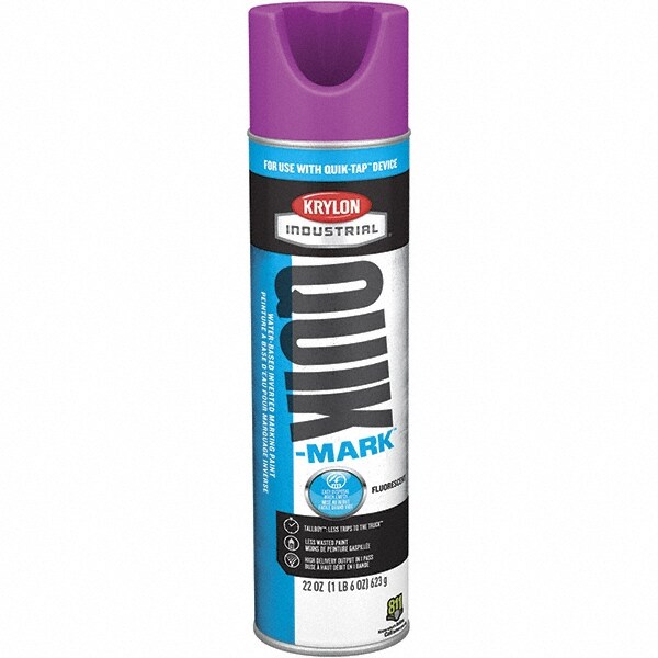 Krylon QT0371500 Striping & Marking Paints & Chalks; Product Type: Marking Paint ; Color Family: Purple ; Composition: Water Based ; Color: Fluorescent Purple ; Container Size: 22.00 oz ; Coverage: 864 Image