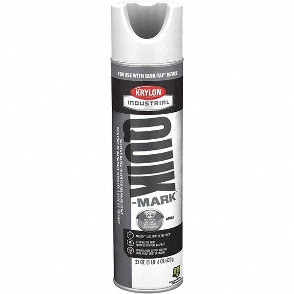 Krylon QT0390000 Striping & Marking Paints & Chalks; Product Type: Marking Paint ; Color Family: White ; Composition: Solvent Based ; Color: White ; Container Size: 22.00 oz ; Coverage: 864 Image