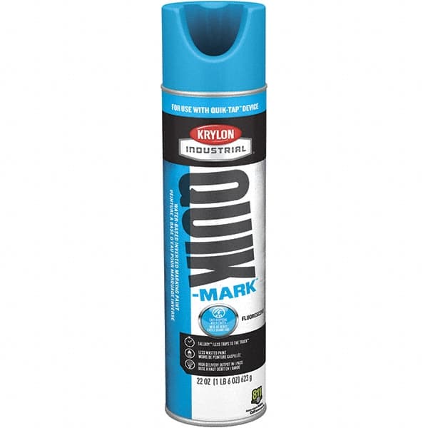 Krylon QT0362000 Striping & Marking Paints & Chalks; Product Type: Marking Paint ; Color Family: Blue ; Composition: Water Based ; Color: Fluorescent Blue ; Container Size: 22.00 oz ; Coverage: 864 