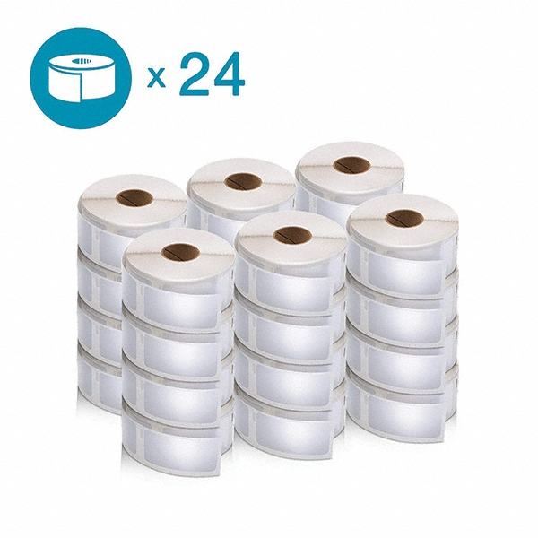 Dymo Pack of 24 Rolls, 500 Labels per Roll, 1" x 2-1/8" White Paper Multi-Purpose Labels - For DYMO LabelWriter 450, 450 Turbo, 450 Twin Turbo, 450