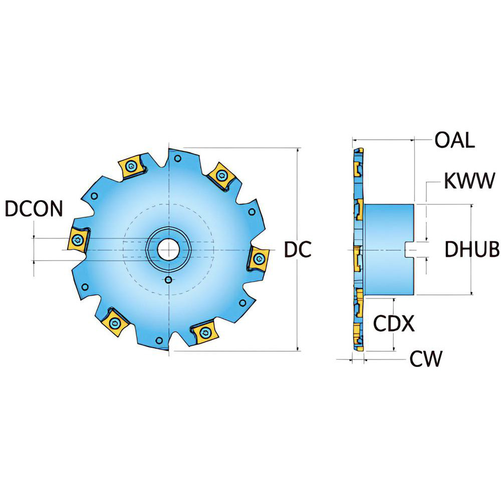 Ingersoll Cutting Tools Indexable Slotting Cutter 3/16" Cutting