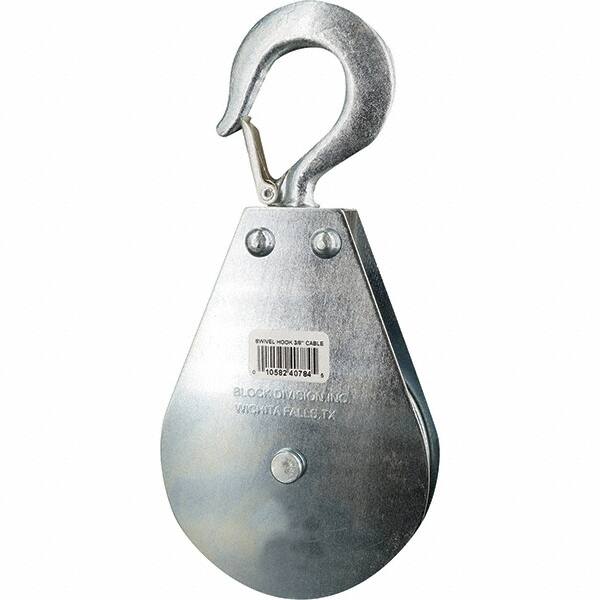 Blocks & Pulleys; Type: Block & Tackle Hoist ; Rope Type: Wire ; Sheave Style: Single ; Rope Diameter (Inch): 3/8 ; Sheave Outside Diameter (Inch): 3-1/2 ; Load Capacity (Lb.): 1,550