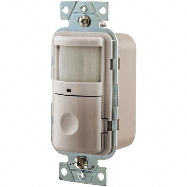 Hubbell Wiring Device-Kellems WS1001LA Motion Sensing Wall Switches; Switch Type: Vacancy Sensor ; Sensor Type: Infrared ; Coverage (Sq. Ft.): 1200 ; Adjustment Type: Manual Delay ; Manual Time Adjustment: 6 s - 20 min ; Color: Light Almond Image