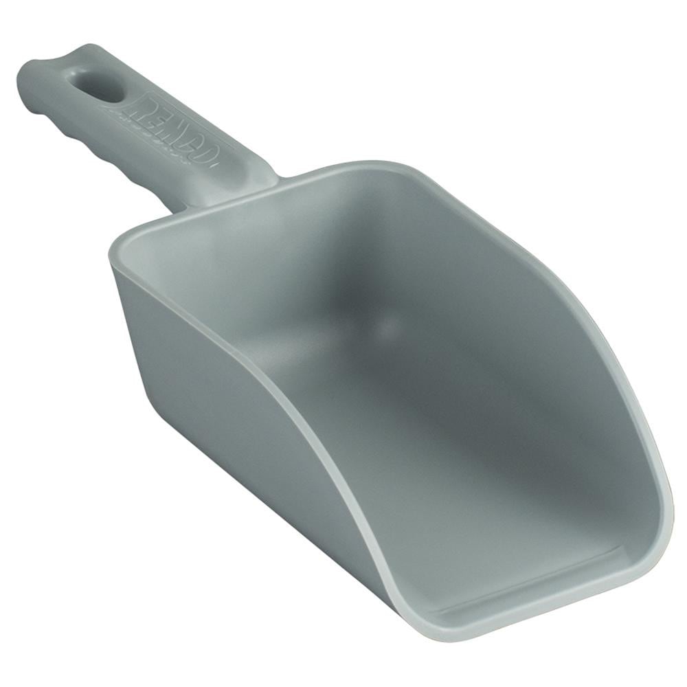 16 oz Gray Polypropylene Flat Bottom Scoop