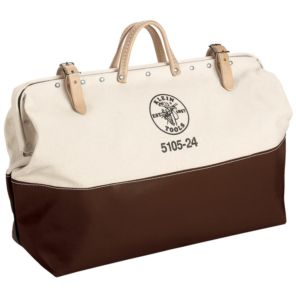 Klein Tools Tool Bag: 0 Pocket, 6" Wide, 24" Deep, 15" High - Canvas | Part #5105-24