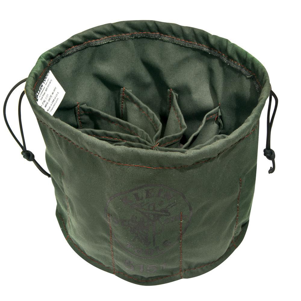 Klein Tools Tool Bag: 10 Pocket, 11" Wide, 11" Deep, 6" High - Canvas | Part #5151