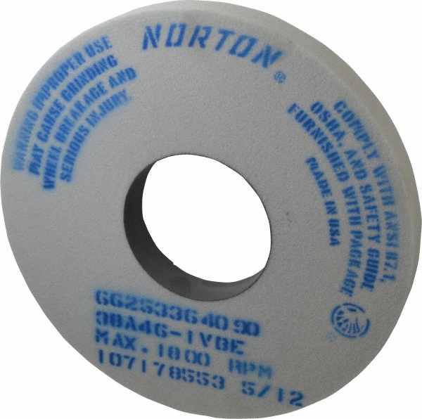 Norton 14" Diam x 5" Hole x 11/2" Thick, I Hardness, 46 Grit Surface