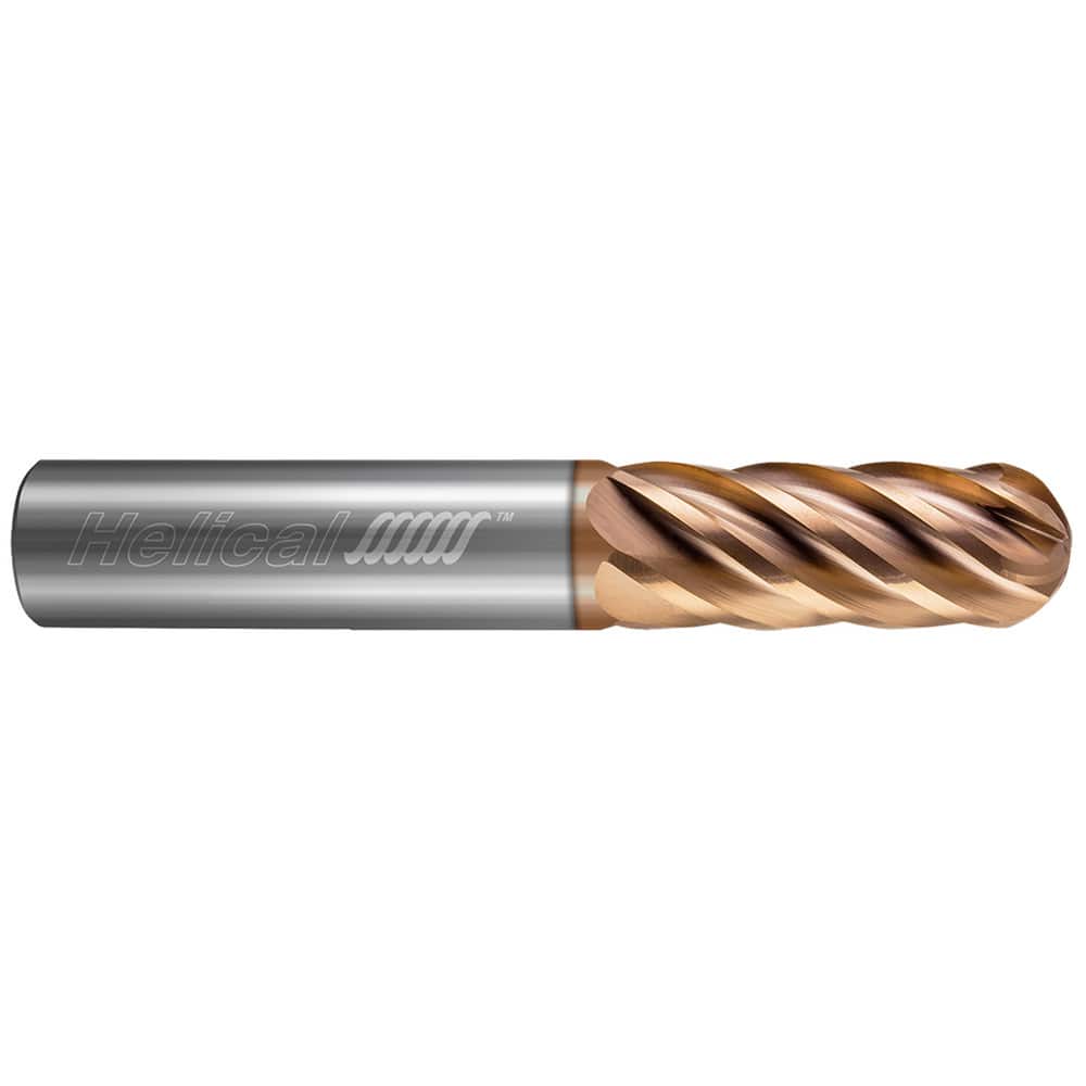 Helical Solutions 81925 Ball End Mill:  0.2500" Dia,  0.5000" LOC,  6 Flute,  Solid Carbide 