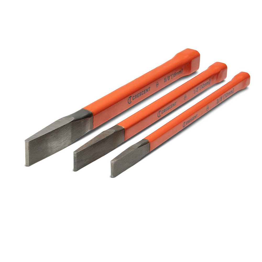 Chisel Sets; Tool Type: Cold Chisel Set ; Body Material: Steel ; Number of Pieces: 3.000 ; Includes: 1/2", 3/4", 1" ; Number Of Pieces: 3 ; Overall Length (Inch): 8.200