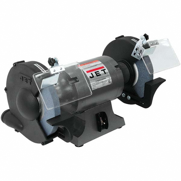 Bench Grinder: 10" Wheel Dia, 1" Arbor Hole Dia - 115 V, 1 Phase, 1" Wheel Thickness, 1,725 Max RPM