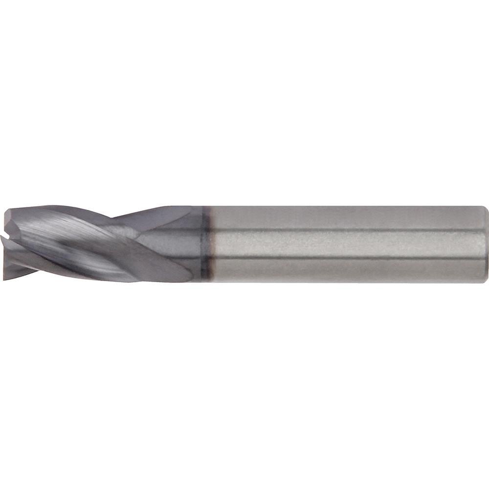 Square End Mill: 1/2" Dia, 2" LOC, 3 Flute, Solid Carbide