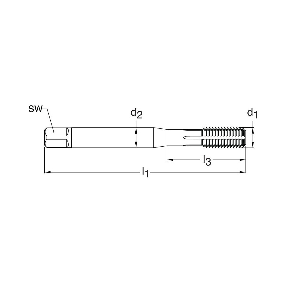 Guhring Thread Forming Tap 3/816 UNC, 2BX Class of Fit, Modified Bottoming, High Speed Steel