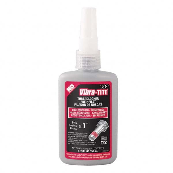 Vibra-Tite. 13250 Threadlocker: Red, Liquid, 50 mL, Bottle 