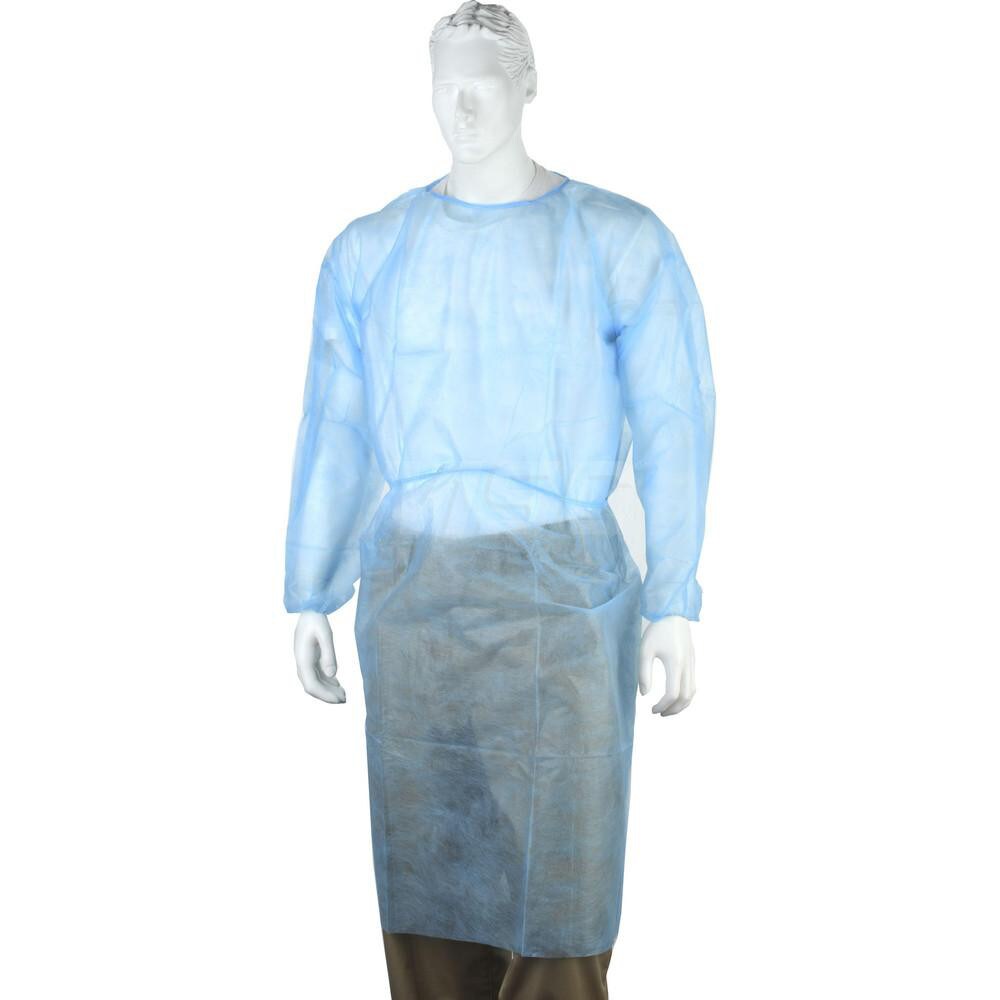 Rain & Chemical Resistant Isolation Gown: Universal, Blue, Polypropylene