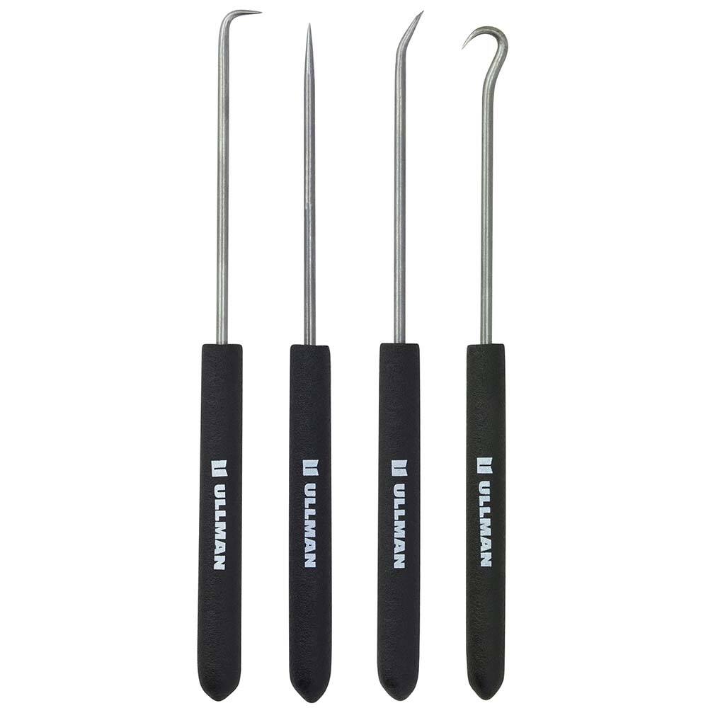 Scribe & Probe Sets; Type: Hook & Pick Set ; Number of Pieces: 4 ; Contents: 90 Degree Pick; Complex Pick; Hook Pick; Sraight Pick ; Overall Length: 6-7/8