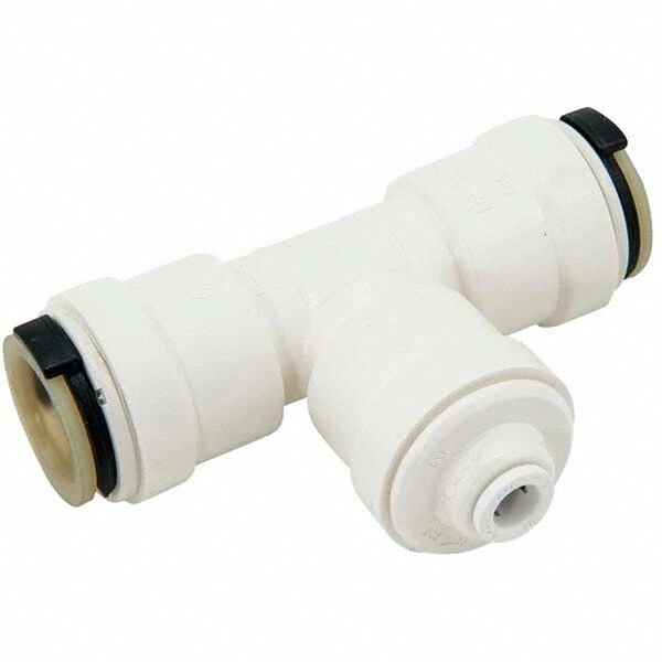 Push-to-Connect Tube Fitting: Reducing Tee Adapter, 1/2 x 1/2 x 1/4" OD