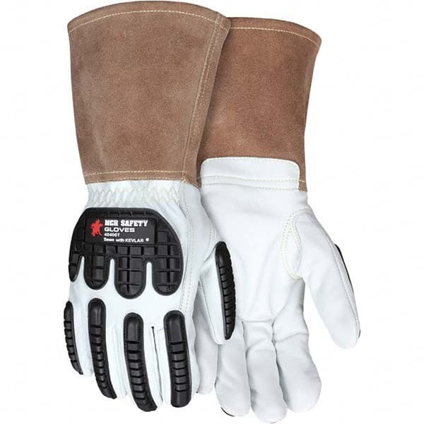 MCR SAFETY 48406TM Welding Gloves: Size Medium, Leather, General Welding Application 