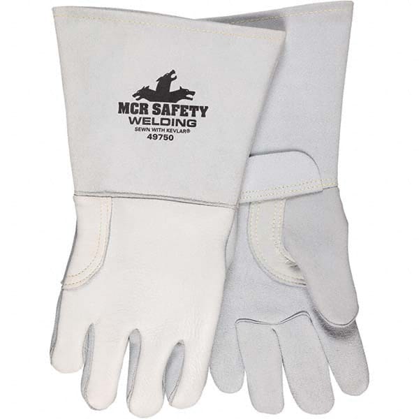 MCR SAFETY 49750M Welding Gloves: Size Medium, Leather, General Welding Application 