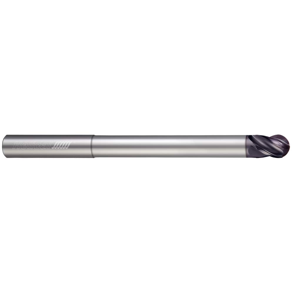 Helical Solutions 57062 Ball End Mill:  0.1875" Dia,  0.2188" LOC,  4 Flute,  Solid Carbide 