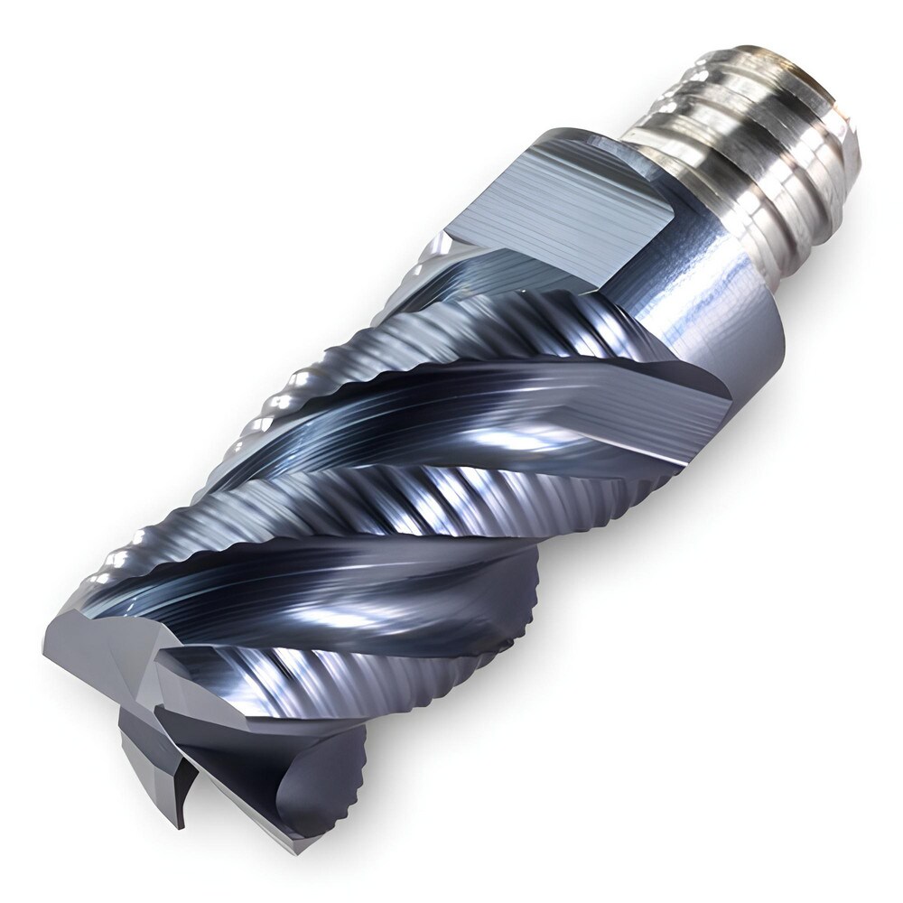 Roughing End Mill Heads; Mill Diameter (mm): 10.00 ; Mill Diameter (Decimal Inch): 0.3937 ; Number of Flutes: 4 ; Pitch: Normal ; Connection Type: Threaded & Tapered ; Length of Cut (mm): 15.0000