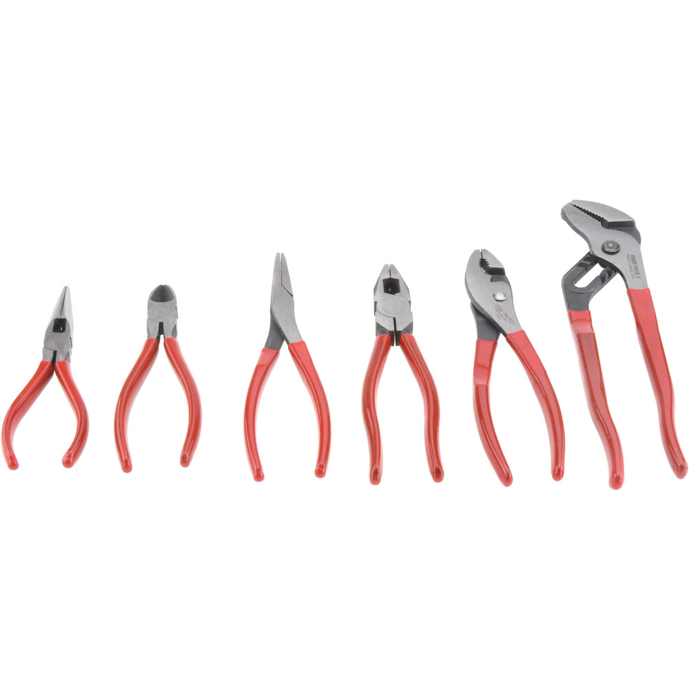Plier Sets; Plier Type Included: Diagonal, Groove, Lineman's, Long Nose, Slip-Joint, Tongue ; Container Type: None ; Overall Length: 10-1/4 in; 6-1/8 in; 7-1/2 in; 7-3/4 in; 8-1/8 in ; Handle Material: Steel