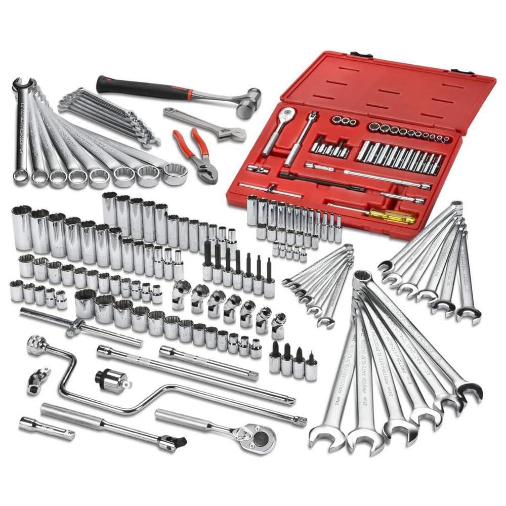 Combination Hand Tool Sets; Set Type: Master Tool Set ; Container Type: Cabinet ; Measurement Type: Inch & Metric ; Container Material: Aluminum ; Drive Size: 1/4; 3/8 ; Insulated: No