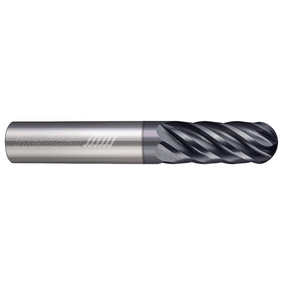 Helical Solutions 59448 Ball End Mill:  0.5000" Dia,  1.2500" LOC,  6 Flute,  Solid Carbide 