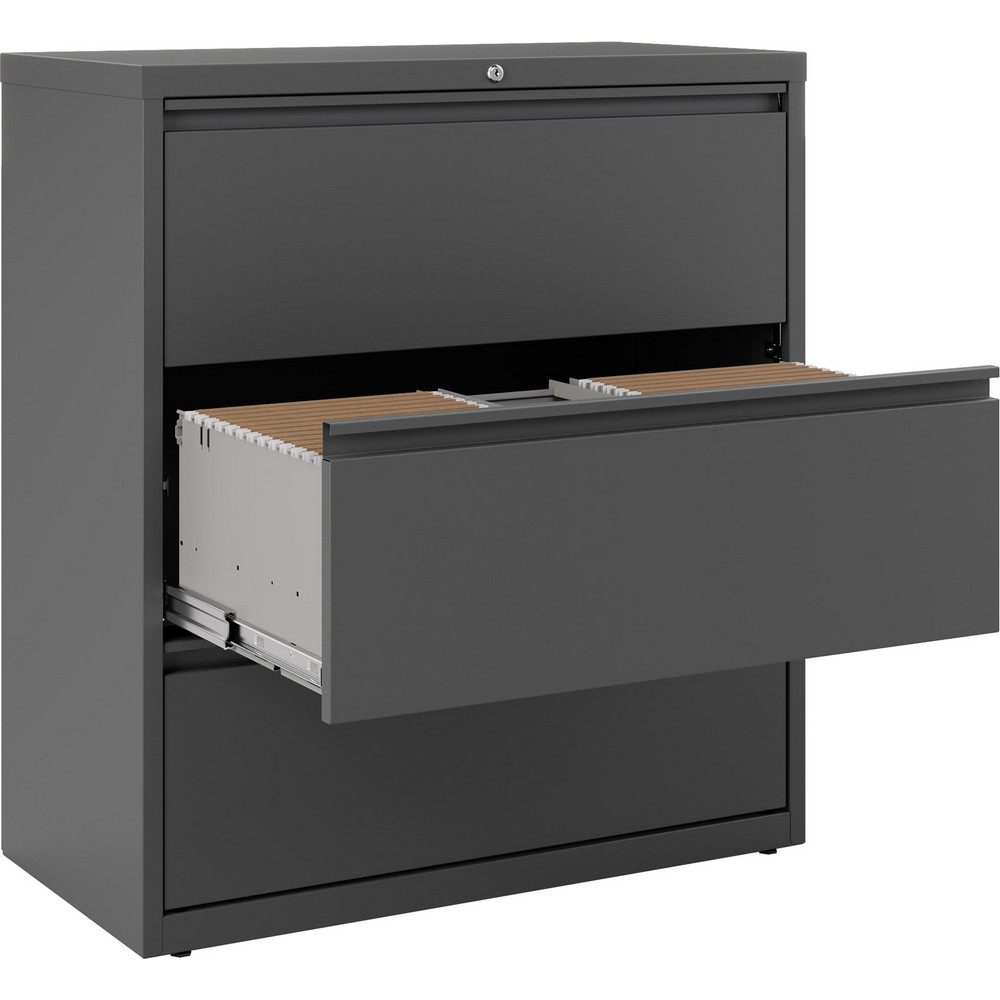 Hirsh - Lateral File Cabinet: 3 Drawer, Steel, Charcoal | MSC Direct