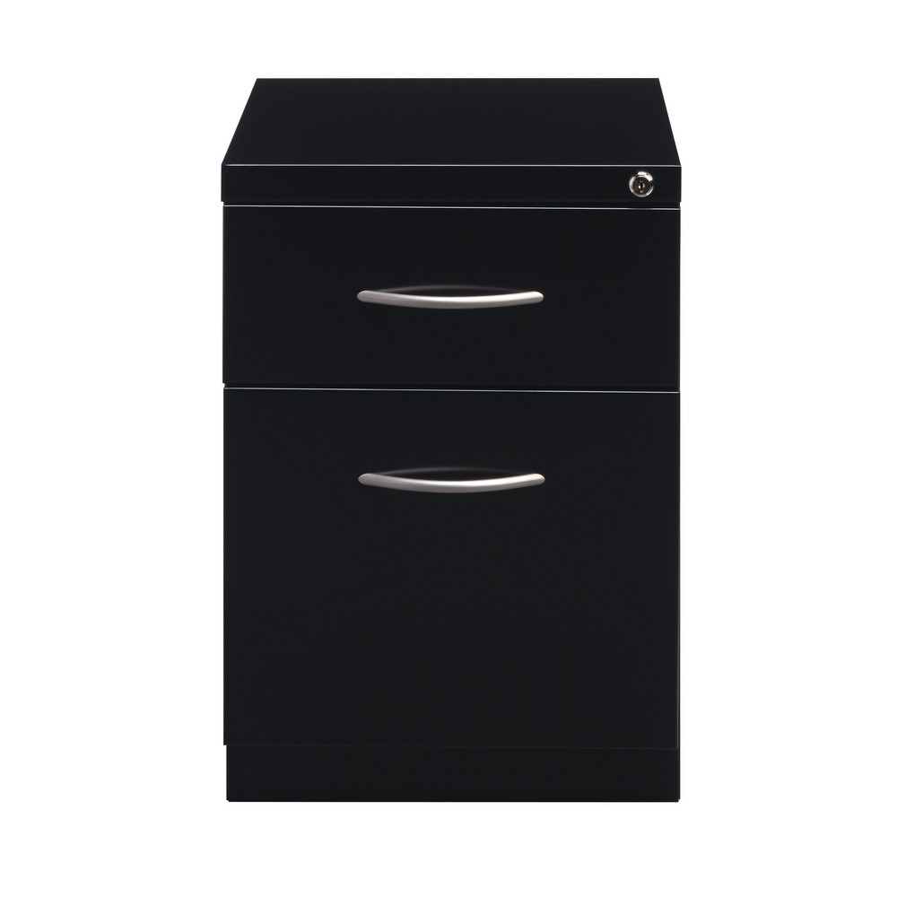 Hirsh Mobile Pedestals File 2 Drawer, Steel, Black MSC Direct