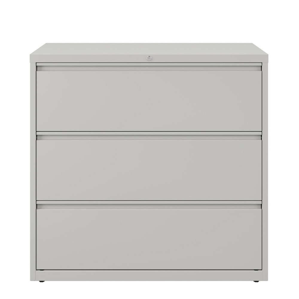 Hirsh Horizontal File 3 Drawer, Steel, Light Gray MSC Direct