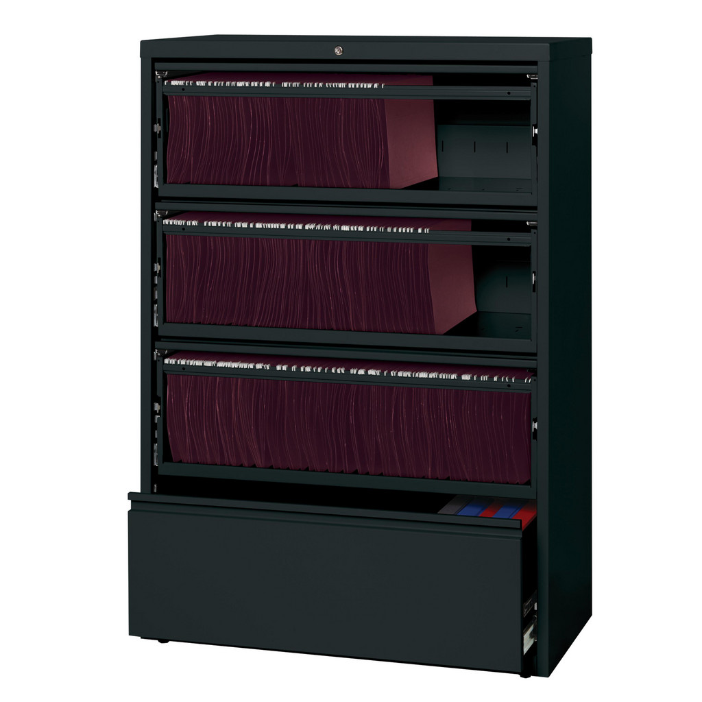 Hirsh - Lateral File Cabinet: 4 Drawer, Steel, Black | MSC Direct