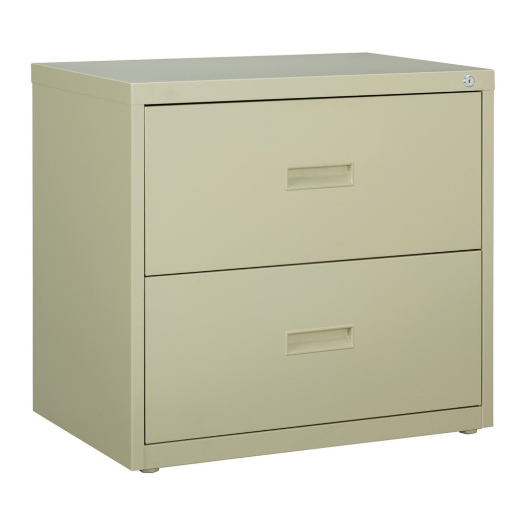 Hirsh Lateral File Cabinet: 2 Drawer, Steel, Putty - 30" Wide, 28" High, 18-5/8" Deep | Part #14954