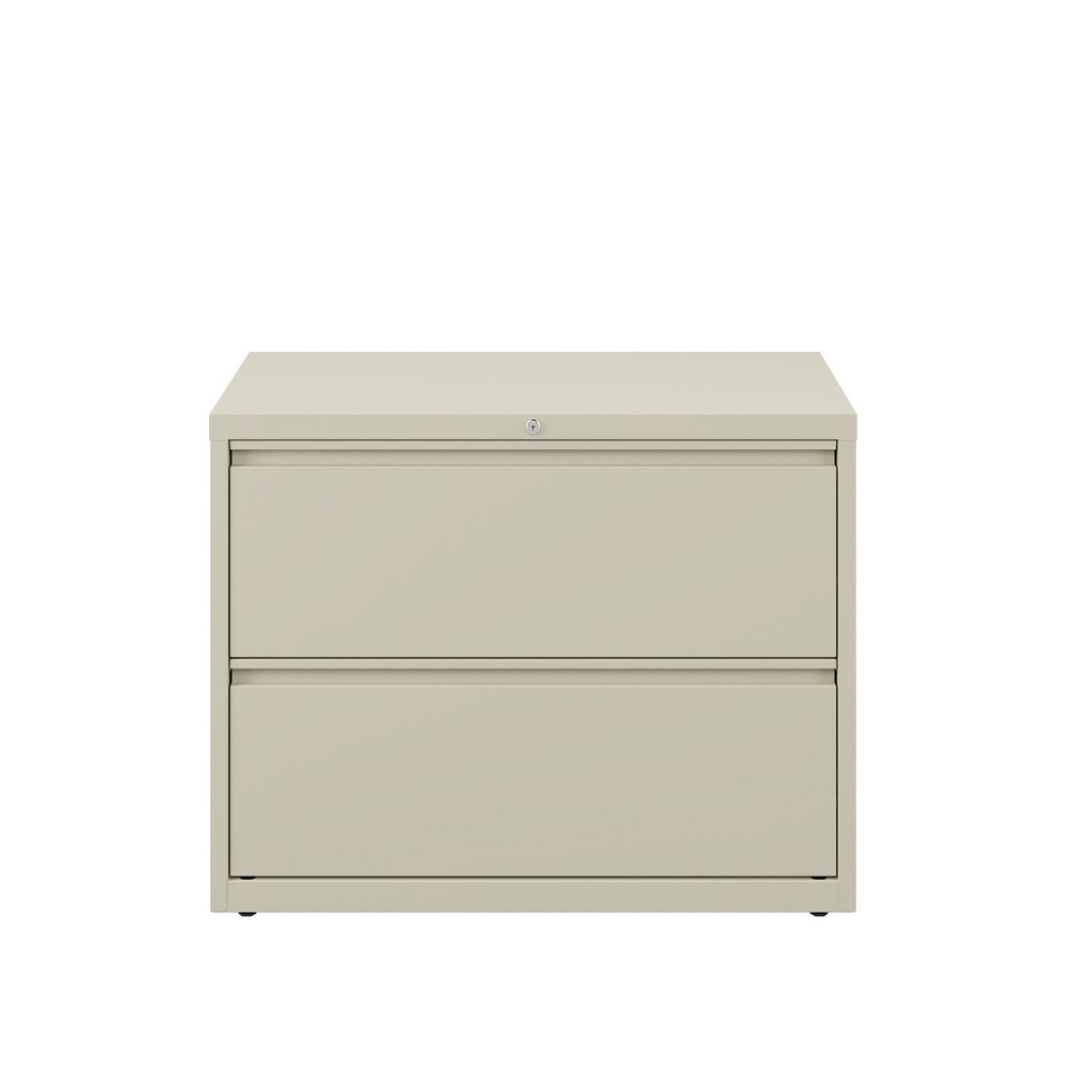 Hirsh Lateral File Cabinet: 2 Drawer, Steel, Putty - 36" Wide, 28" High, 18-5/8" Deep | Part #17450