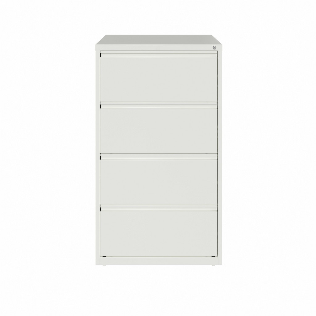 Hirsh Lateral File Cabinet: 4 Drawer, Steel, White - 30" Wide, 52-1/2" High, 18-5/8" Deep | Part #23698