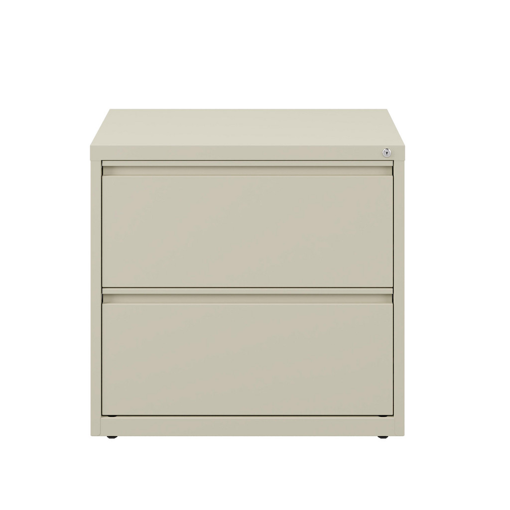Hirsh Lateral File Cabinet: 2 Drawer, Steel, Putty - 30" Wide, 28" High, 18-5/8" Deep | Part #14970