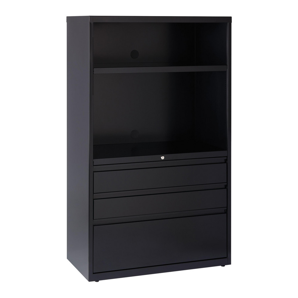 Hirsh Horizontal 3 Drawers, Steel, Black MSC Direct