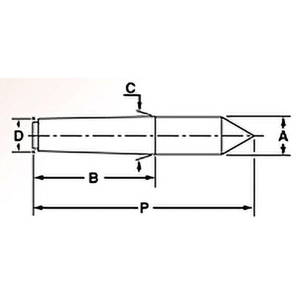 Riten 72091 1-1/8" Head Diam, Hardened Tool Steel Standard Point Solid Dead Center Image