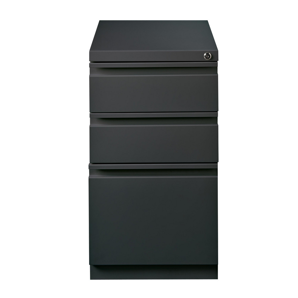 Hirsh Mobile Pedestals File 3 Drawer, Steel, Charcoal MSC