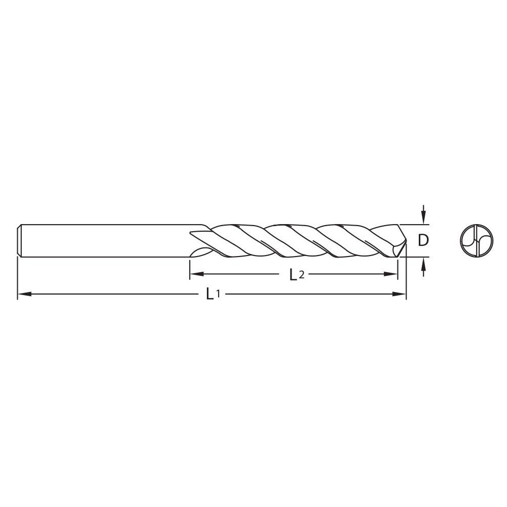 M.A. Ford 40, 118° Drill Point, 2.49mm Shank Diam, Fast Spiral