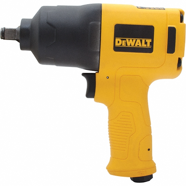 Air Impact Wrench: 1/2" Drive, 7,300 RPM, 600 ft/lb - 1/4" Inlet, 5.1 CFM, 90 psi, Pistol Grip